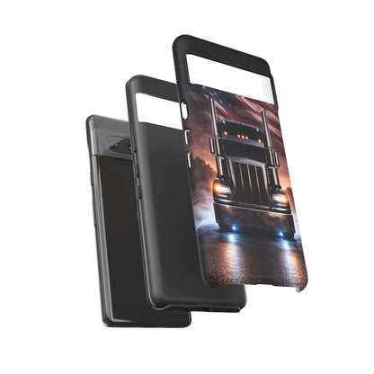 Semi Truck Phone Case American Flag Big Rig Trucker Gift iPhone Samsung