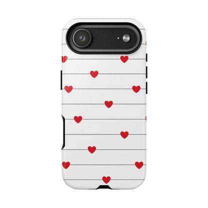 Red Heart Stripe iPhone Case | Tough Shockproof Love Aesthetic Cover