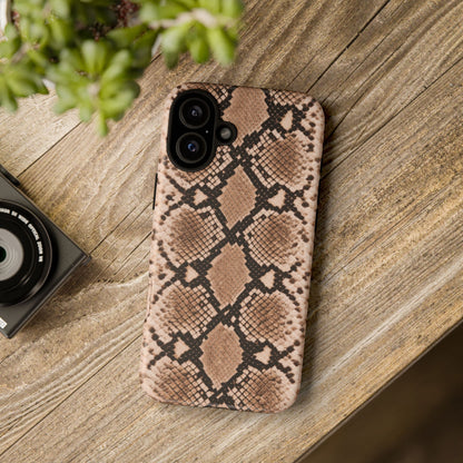 Snake Print Phone Case – Brown Python Pattern Slim Protective Cover for Iphone, Samsung Galaxy and Pixel