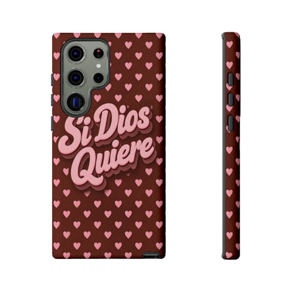 Si Dios Quiere Phone Case Latina Aesthetic Pink Hearts iPhone Samsung