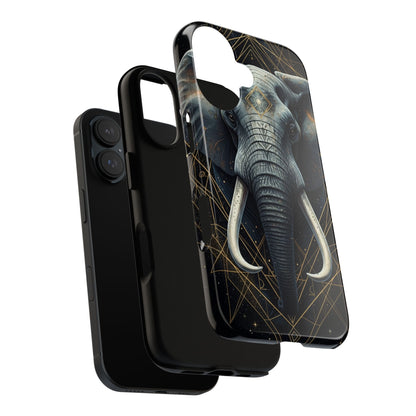 Elephant Mandala Phone Case – Black and Gold Spiritual Elephant Tough Protective Case