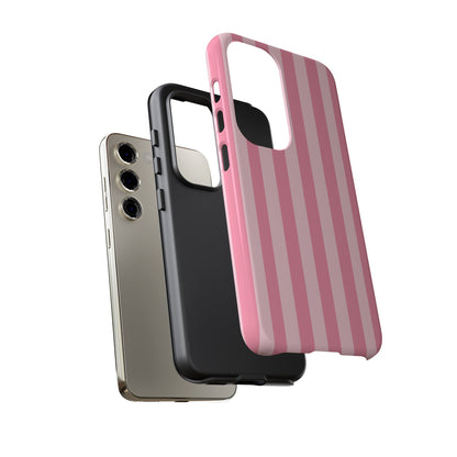 Pink Stripe Phone Case – Pastel Coquette Aesthetic Tough Protective Case