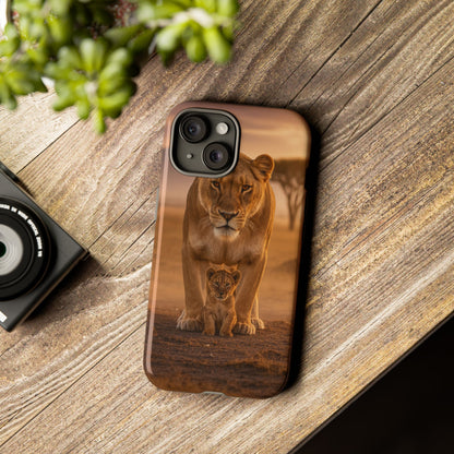 Lioness & Cub Phone Case | Safari Wildlife Tough Case for iPhone & Samsung