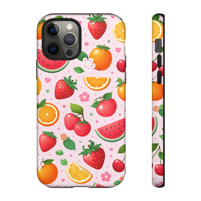 Fruit Phone Case – Tough Shockproof, Strawberry Cherry Citrus Summer Design for Iphone, Samsung Galaxy and Pixel