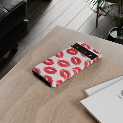 Red Lipstick Kiss Phone Case – Sexy Lip Print Pattern Tough Protective Cover