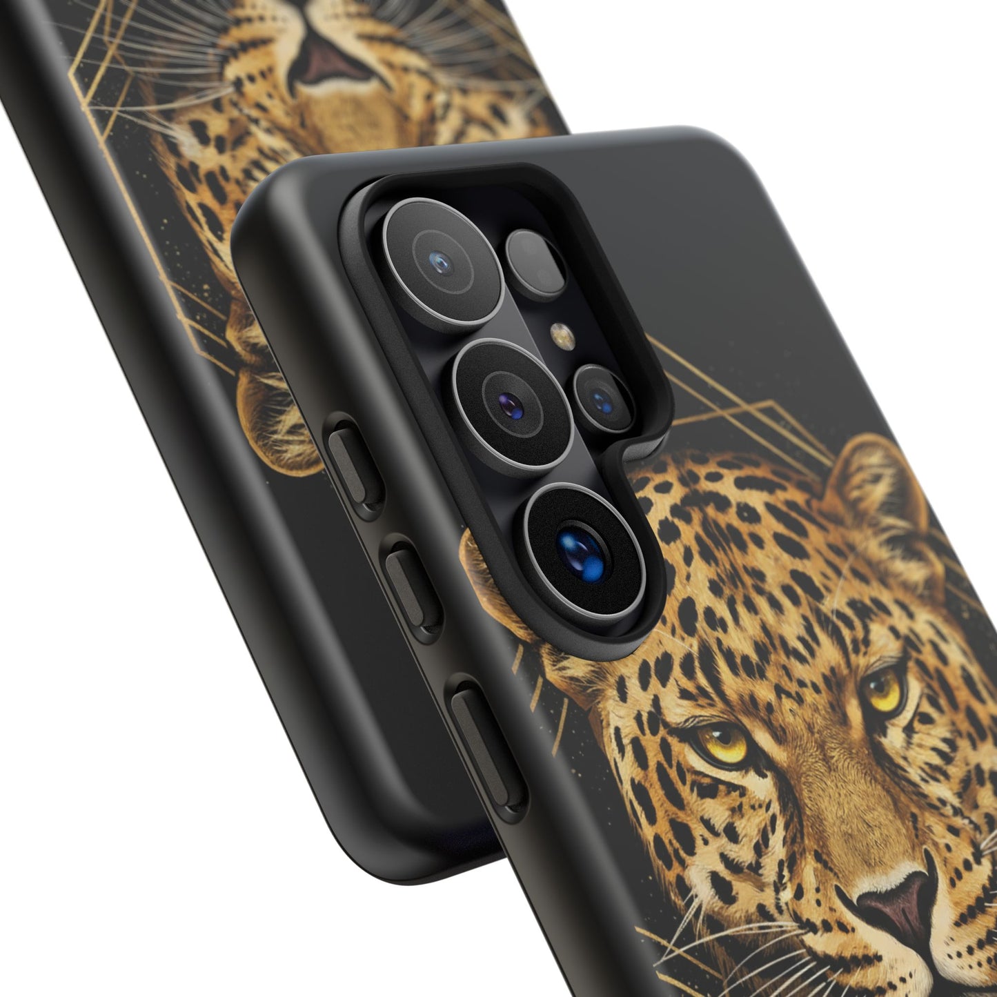 Leopard Phone Case – Black Gold Leopard Head Luxury Animal Tough Case