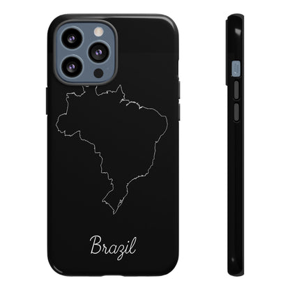 Brazil Outline Phone Case – Minimal Country Map Tough Case (iPhone, Samsung, Pixel)