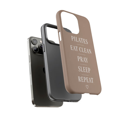 Pilates Phone Case | Eat Clean Pray Sleep Repeat Aesthetic | Wellness Girl Gift