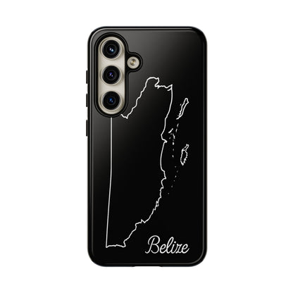 Belize Outline Phone Case – Minimal Country Map Tough Case (iPhone, Samsung, Pixel)