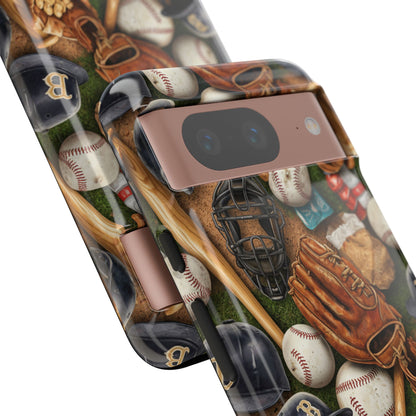 Baseball Gear Collage Phone Case – Vintage Baseball Equipment Sports Tough Case