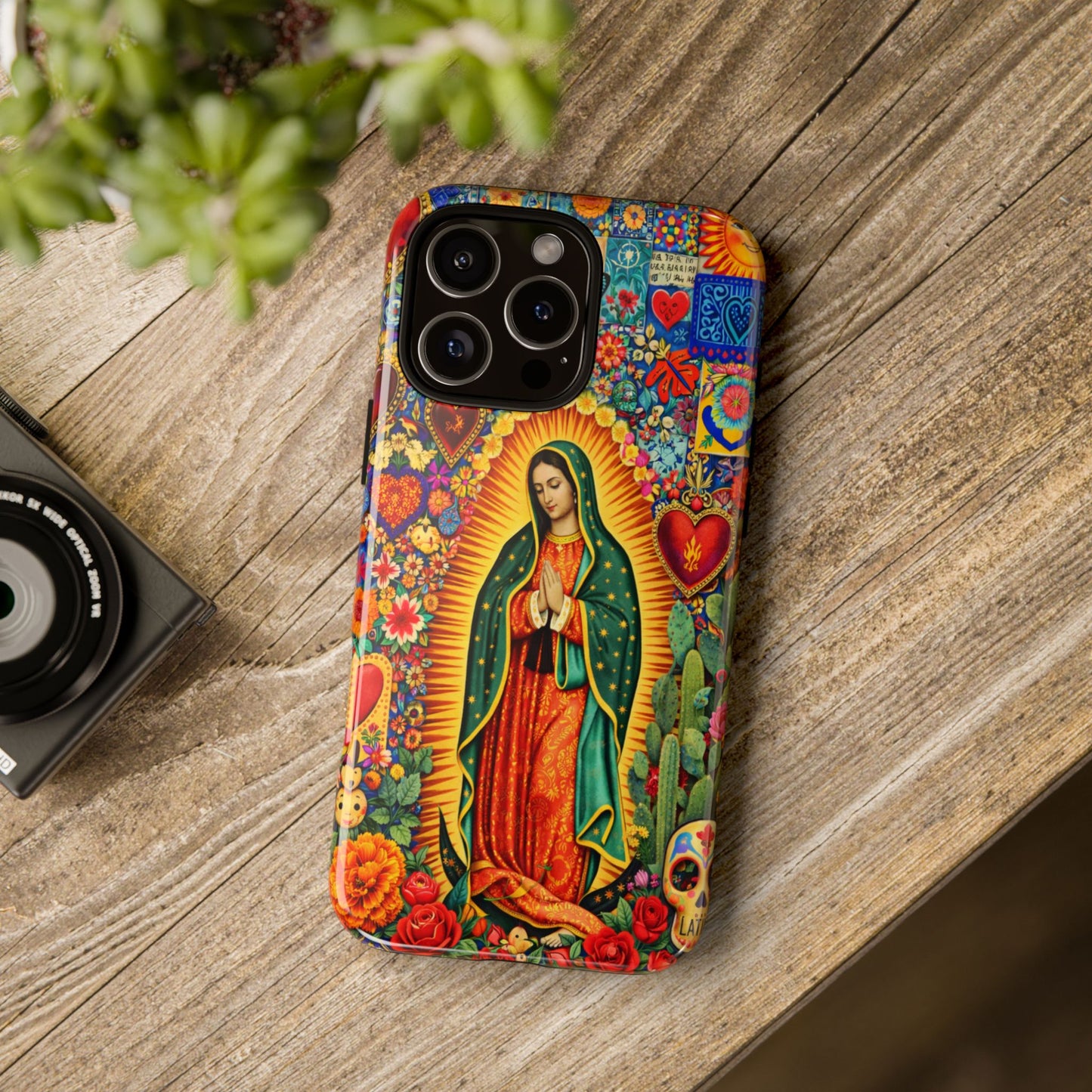Virgin Mary Guadalupe Phone Case Mexican Folk Art Tough Cover iPhone Samsung