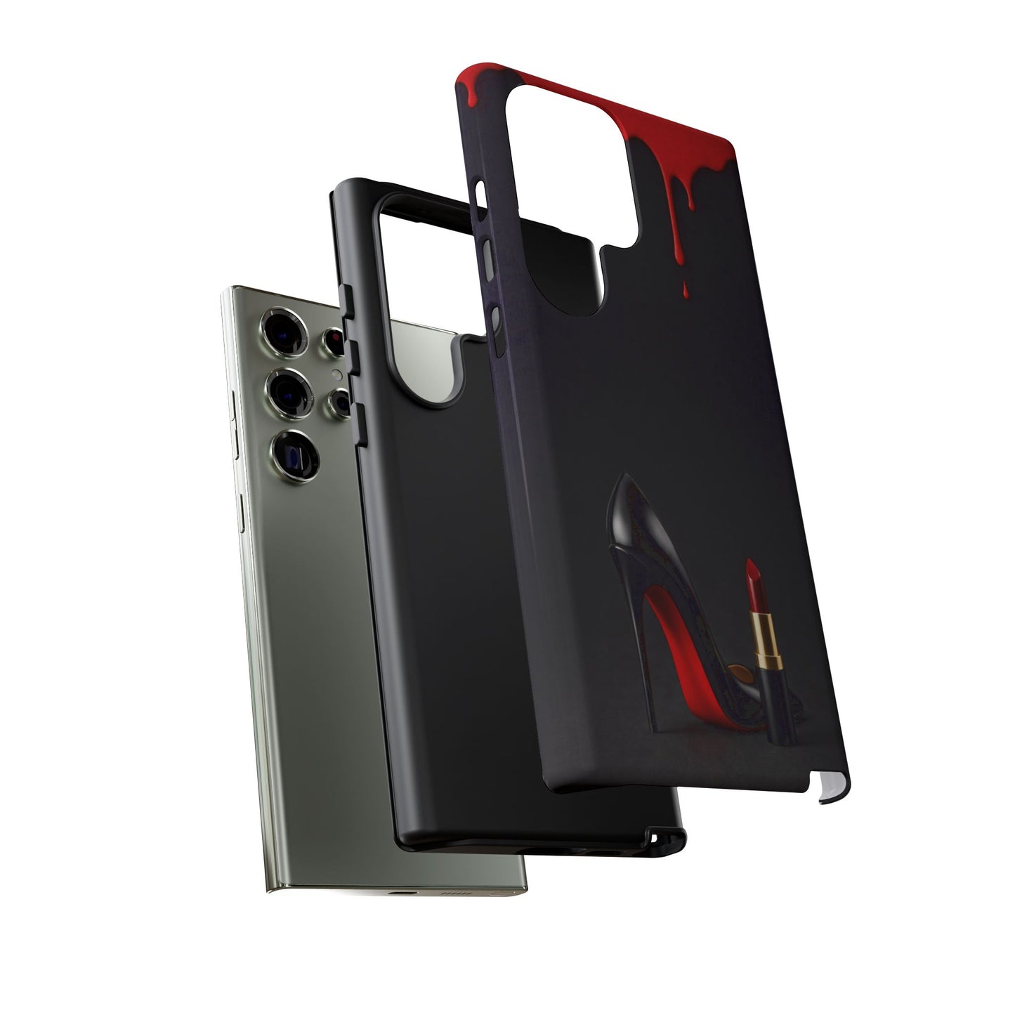 Dark Feminine Red Drip Phone Case – Gothic Glam Tough Cover