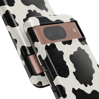 Black & White Cow Print Phone Case | Aesthetic Tough Protective Case