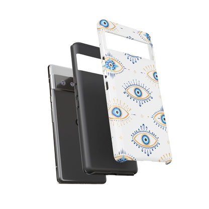 Blue Evil Eye Phone Case – Protective Slim Shockproof Cover for Iphone, Samsung Galaxy and Pixel