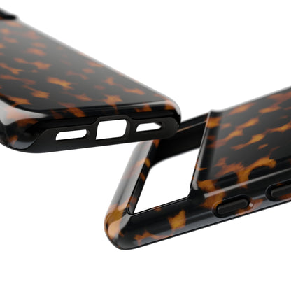 Tortoiseshell Pattern Tough Phone Case | Classic Leopard-Style Protective Cover
