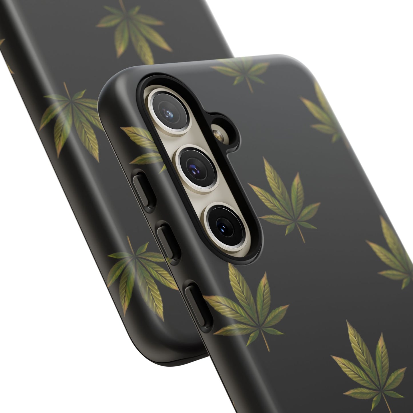 Cannabis Leaf Phone Case Green Weed Leaf Pattern Tough Protective Cover