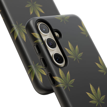 Cannabis Leaf Phone Case Green Weed Leaf Pattern Tough Protective Cover