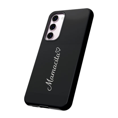 Mamacita Script Phone Case | Minimal Black Tough Case | Sleek Aesthetic Cover