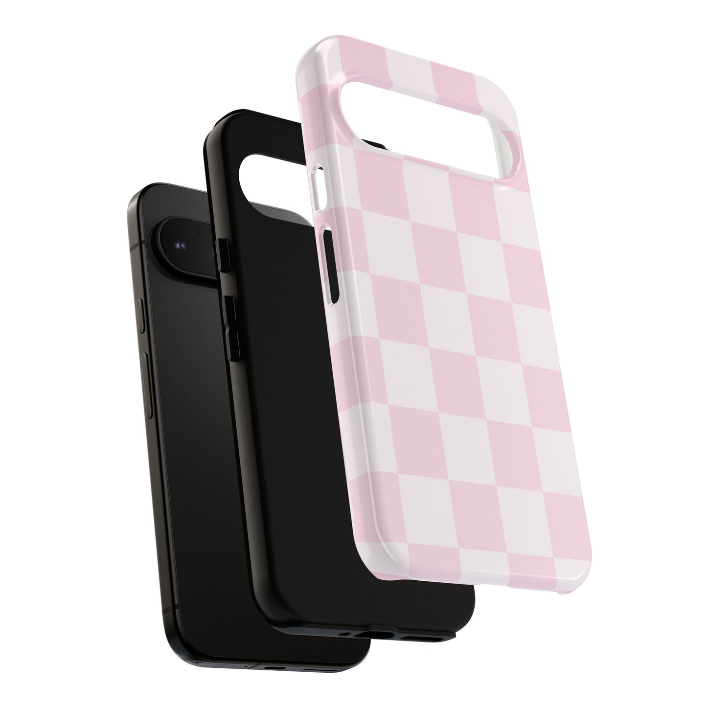 Light Pink Checkerboard Phone Case | Pastel Aesthetic Checkered iPhone & Samsung Tough Case
