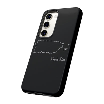 Puerto Rico Outline Phone Case – Minimal Country Map Tough Case (iPhone, Samsung, Pixel)