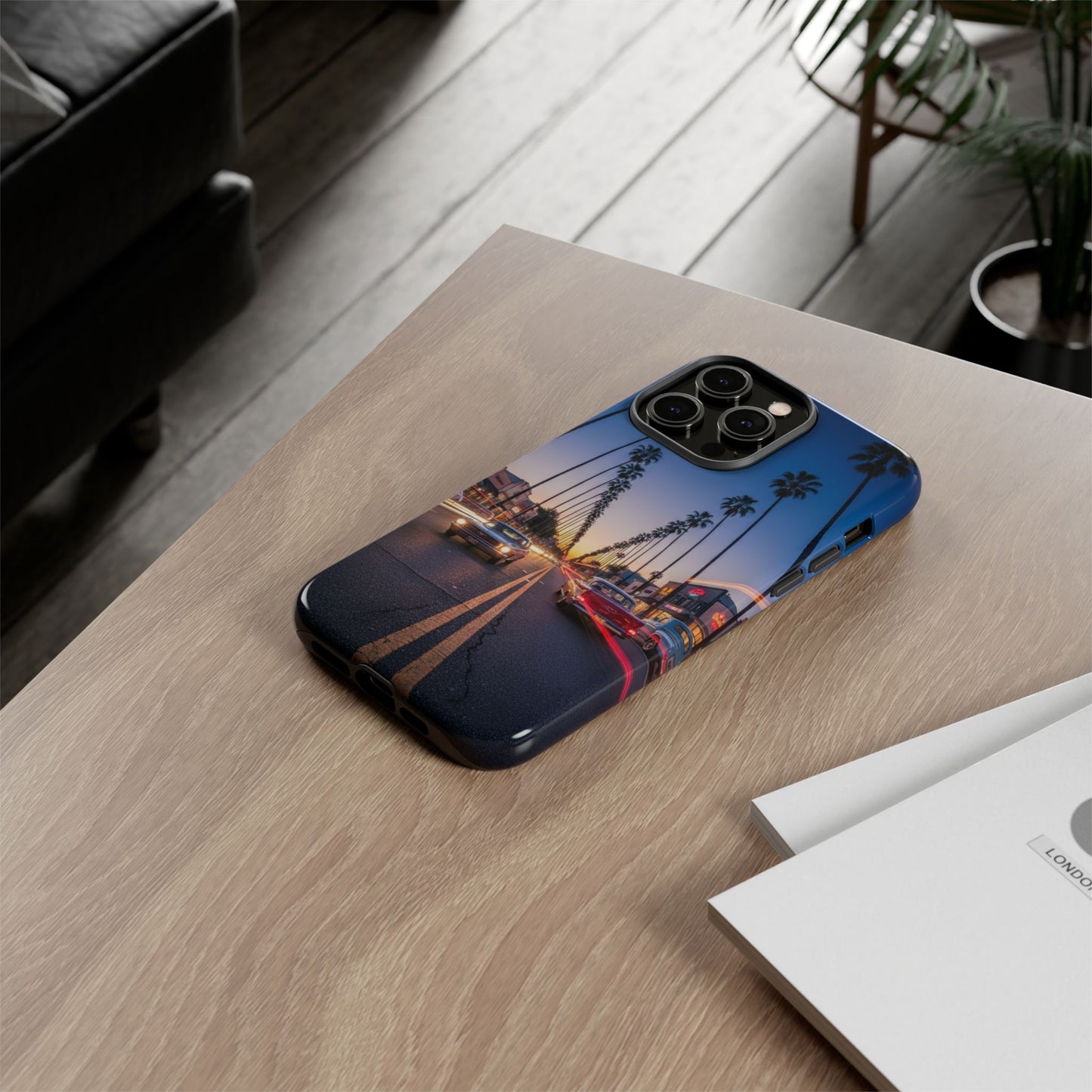 LA Sunset Boulevard Phone Case | Palm Tree Sunset Aesthetic | City Night Tough Case