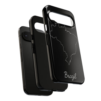 Brazil Outline Phone Case – Minimal Country Map Tough Case (iPhone, Samsung, Pixel)