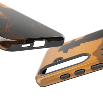 Western Cowboy Sunset Phone Case | Horse Rider Desert Aesthetic Tough Protective Case