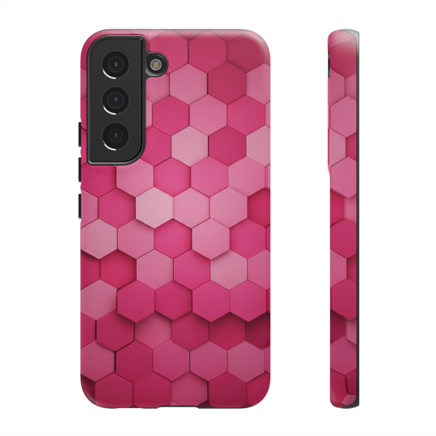 Hot Pink Hexagon Phone Case | Honeycomb Geometric Aesthetic | Cute Pink iPhone & Samsung Tough Protective Case