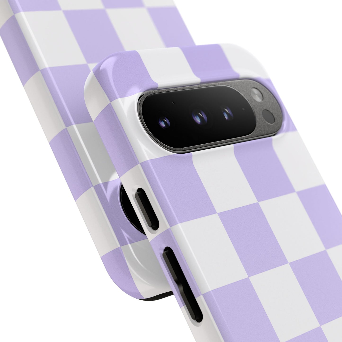 Lavender Checkerboard Phone Case | Pastel Aesthetic Checkered iPhone & Samsung Tough Case