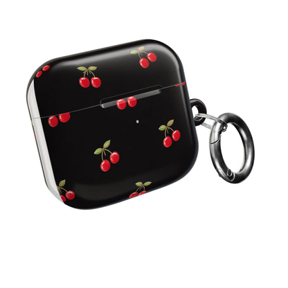 Cherry Pattern AirPod Case — Cute Black Cherry Protective Cover