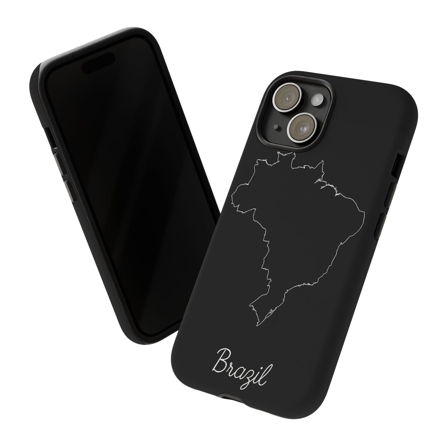 Brazil Outline Phone Case – Minimal Country Map Tough Case (iPhone, Samsung, Pixel)