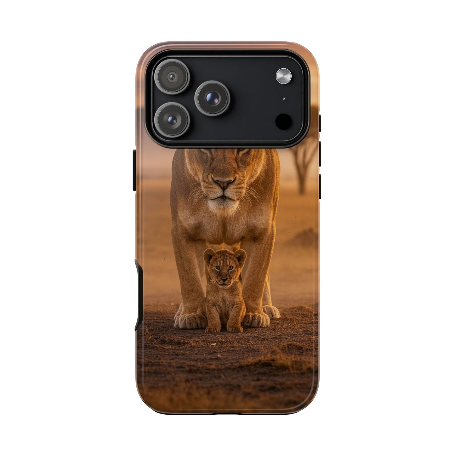 Lioness & Cub Phone Case | Safari Wildlife Tough Case for iPhone & Samsung
