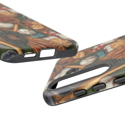 Baseball Gear Collage Phone Case – Vintage Baseball Equipment Sports Tough Case