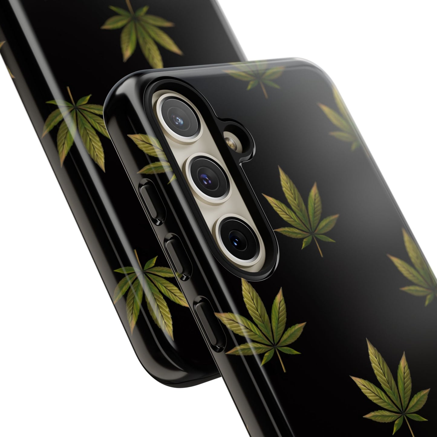 Cannabis Leaf Phone Case Green Weed Leaf Pattern Tough Protective Cover