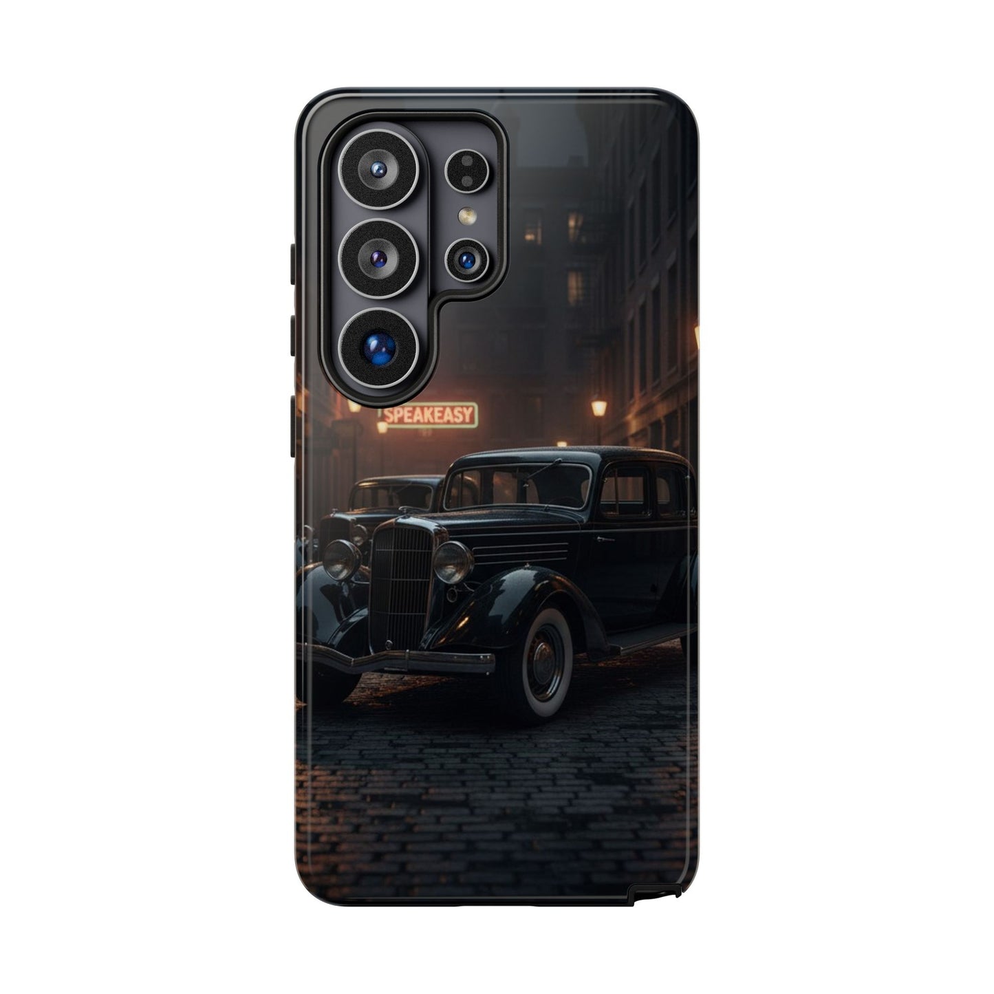 Vintage Classic Car Phone Case | Retro Noir Aesthetic | 1930s Street Scene Tough Case for iPhone & Samsung
