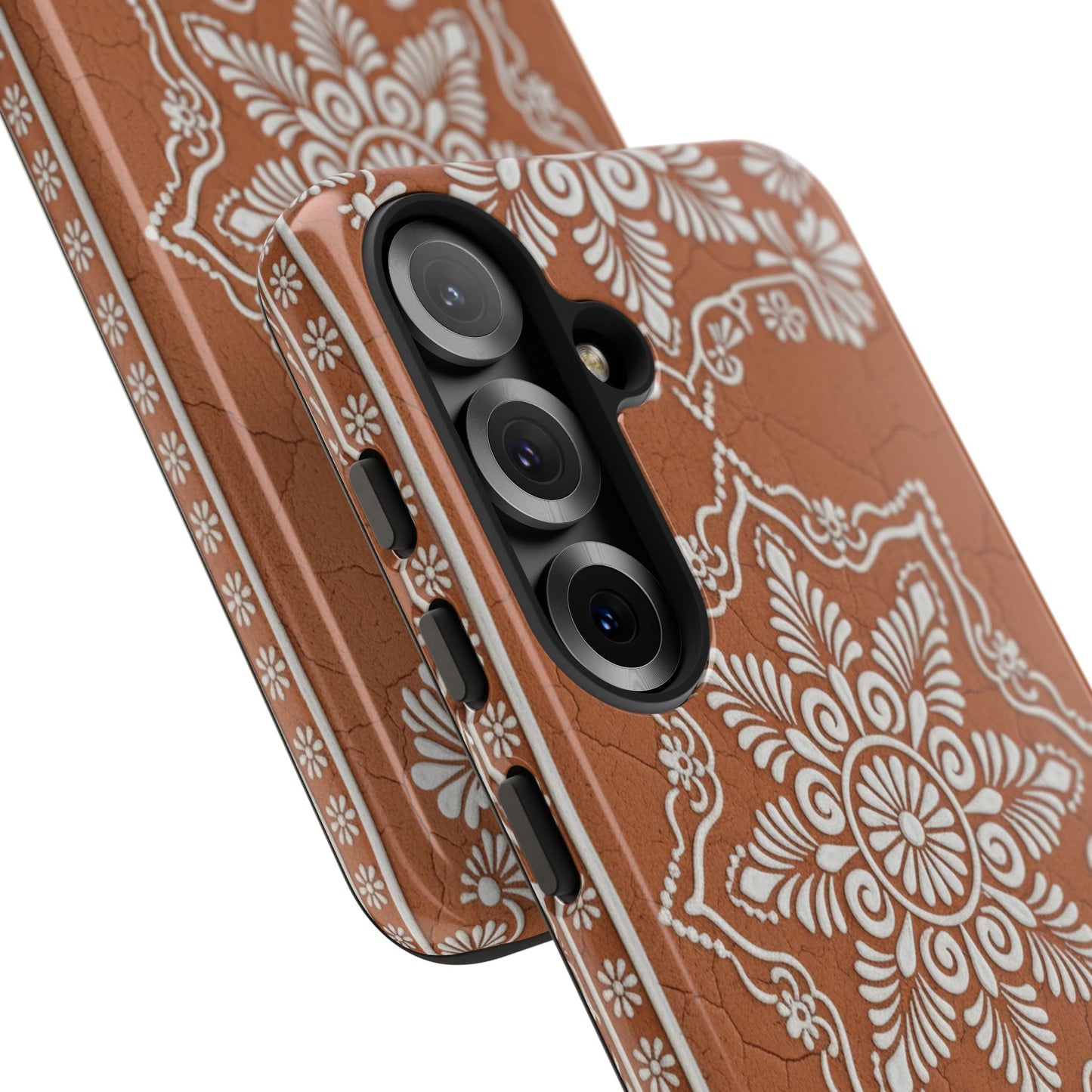 Talavera Terracotta Phone Case | Mexican Floral Pattern iPhone & Samsung Tough Case | Boho Clay Aesthetic Cover