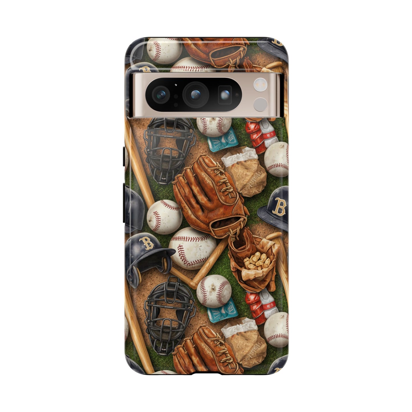 Baseball Gear Collage Phone Case – Vintage Baseball Equipment Sports Tough Case