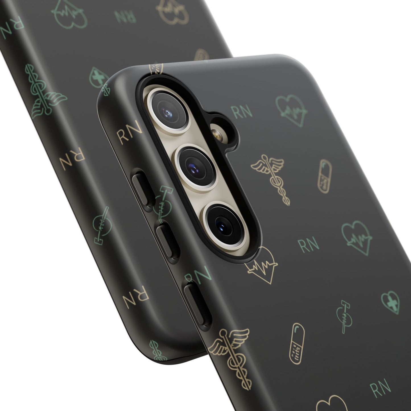 RN Nurse Phone Case – Minimal Medical Icon Pattern Healthcare Worker Tough Case