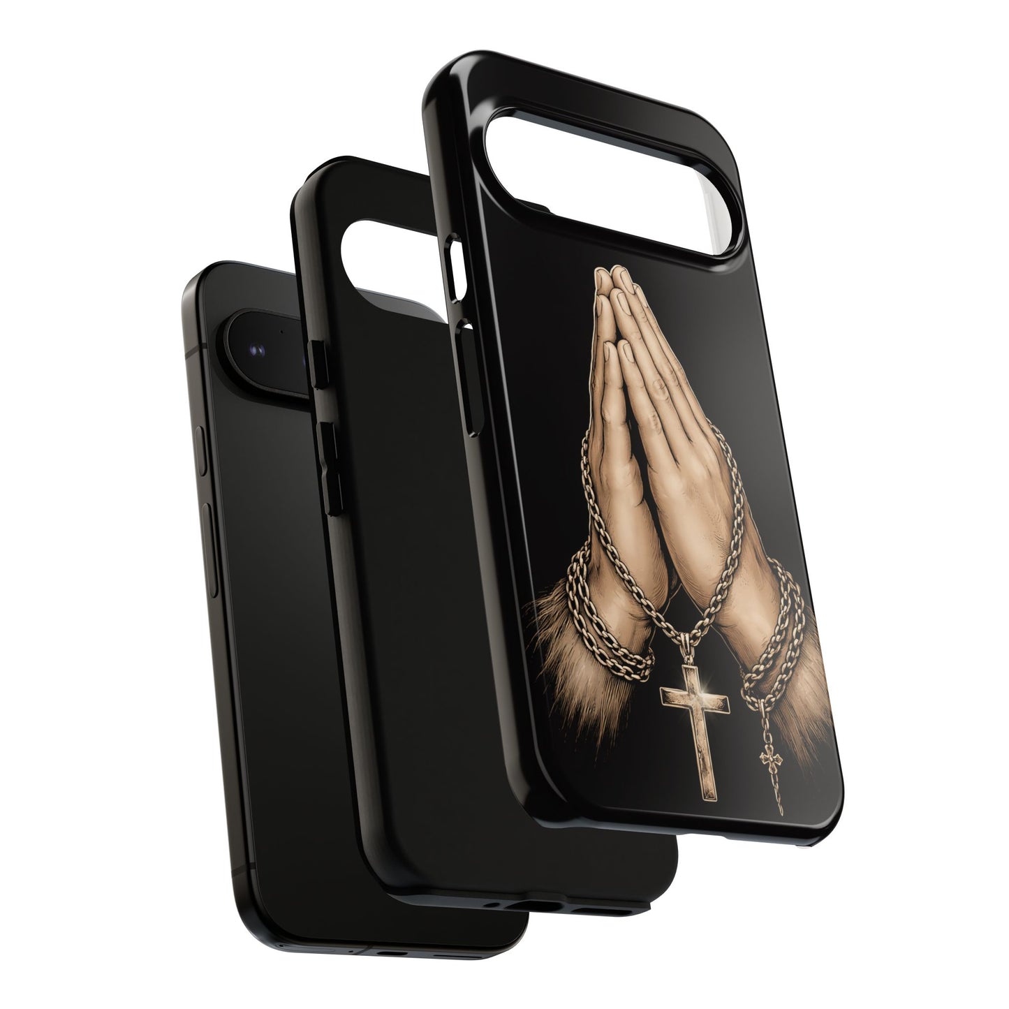 Praying Hands Cross Phone Case – Christian Faith Scripture Cover