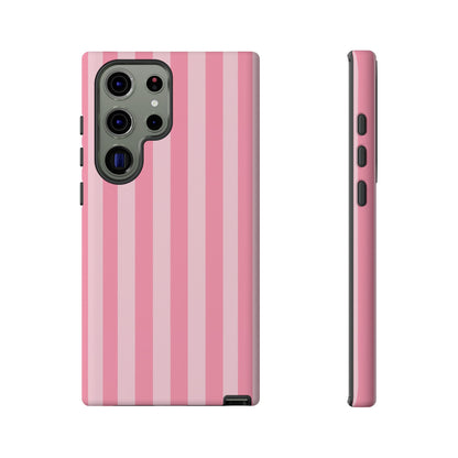 Pink Stripe Phone Case – Pastel Coquette Aesthetic Tough Protective Case