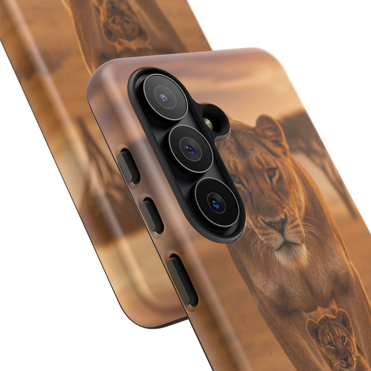 Lioness & Cub Phone Case | Safari Wildlife Tough Case for iPhone & Samsung