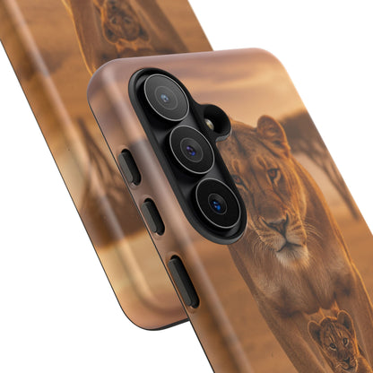 Lioness & Cub Phone Case | Safari Wildlife Tough Case for iPhone & Samsung