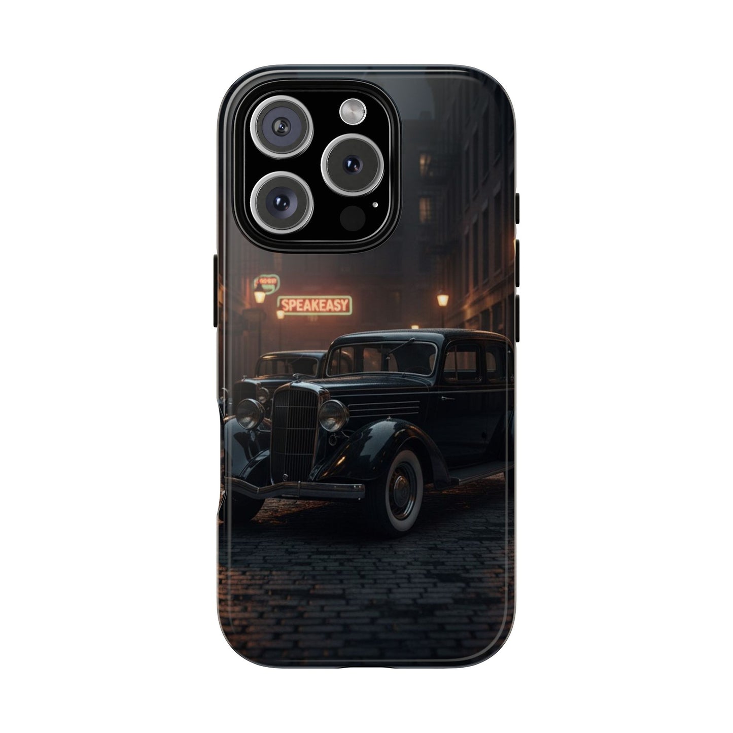Vintage Classic Car Phone Case | Retro Noir Aesthetic | 1930s Street Scene Tough Case for iPhone & Samsung