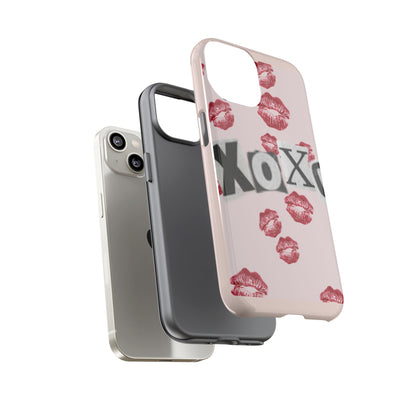 XOXO Kiss Print Phone Case | Coquette Valentine Aesthetic | Cute Pink Lipstick Kiss Tough Case for iPhone & Samsung