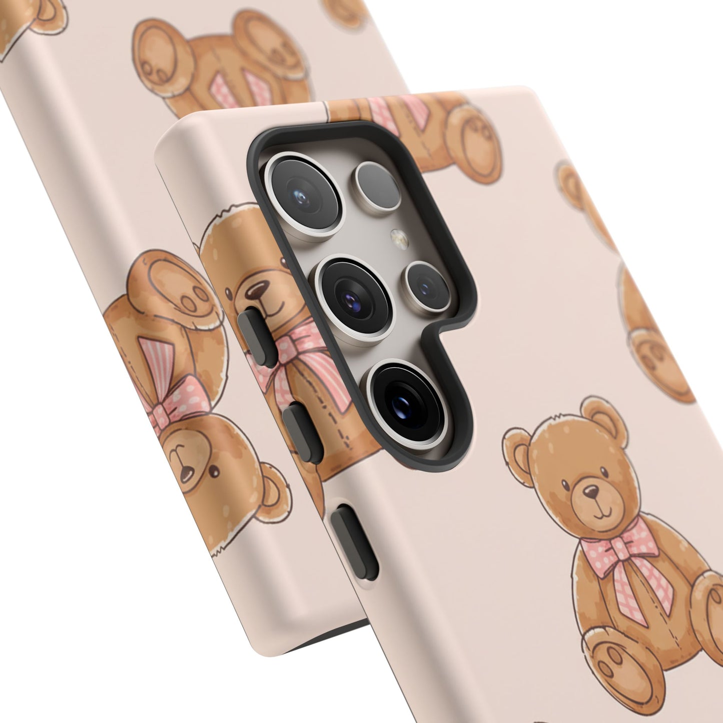 Teddy Bear Phone Case | Cute Coquette Aesthetic Pink Bear Pattern Case | Kawaii Soft Girl iPhone & Samsung Tough Protective Case