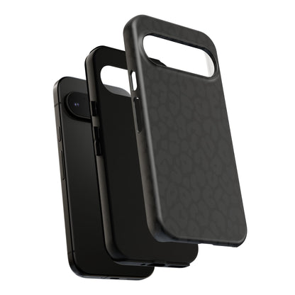 Black Leopard Phone Case | Black on Black Leopard Print Tough iPhone & Samsung Case | Matte or Glossy Protective Cover