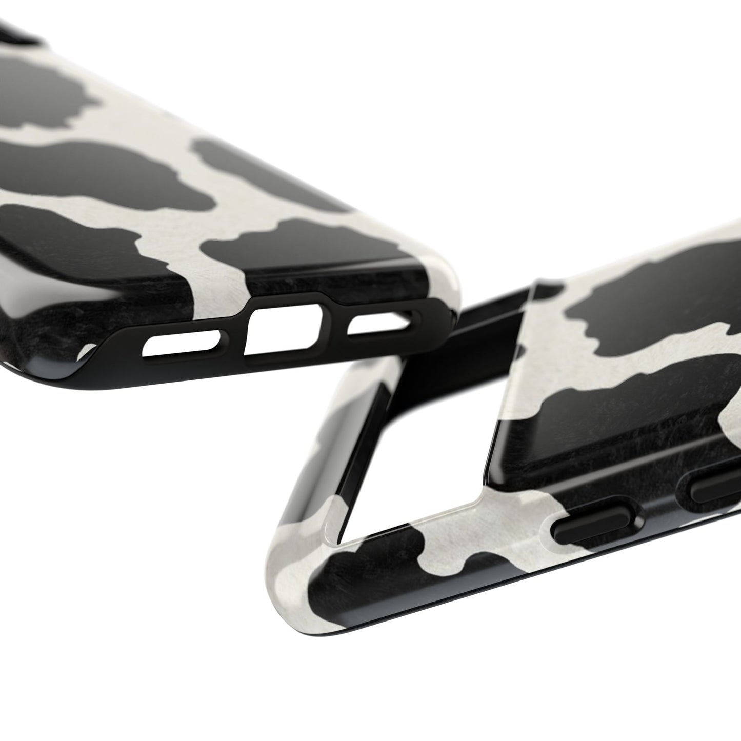 Black & White Cow Print Phone Case | Western Aesthetic iPhone & Samsung Tough Case