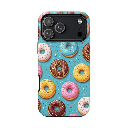 Cute Donut Pattern Phone Case – Colorful Sprinkles Dessert Design for Iphone, Samsung Galaxy and Pixel