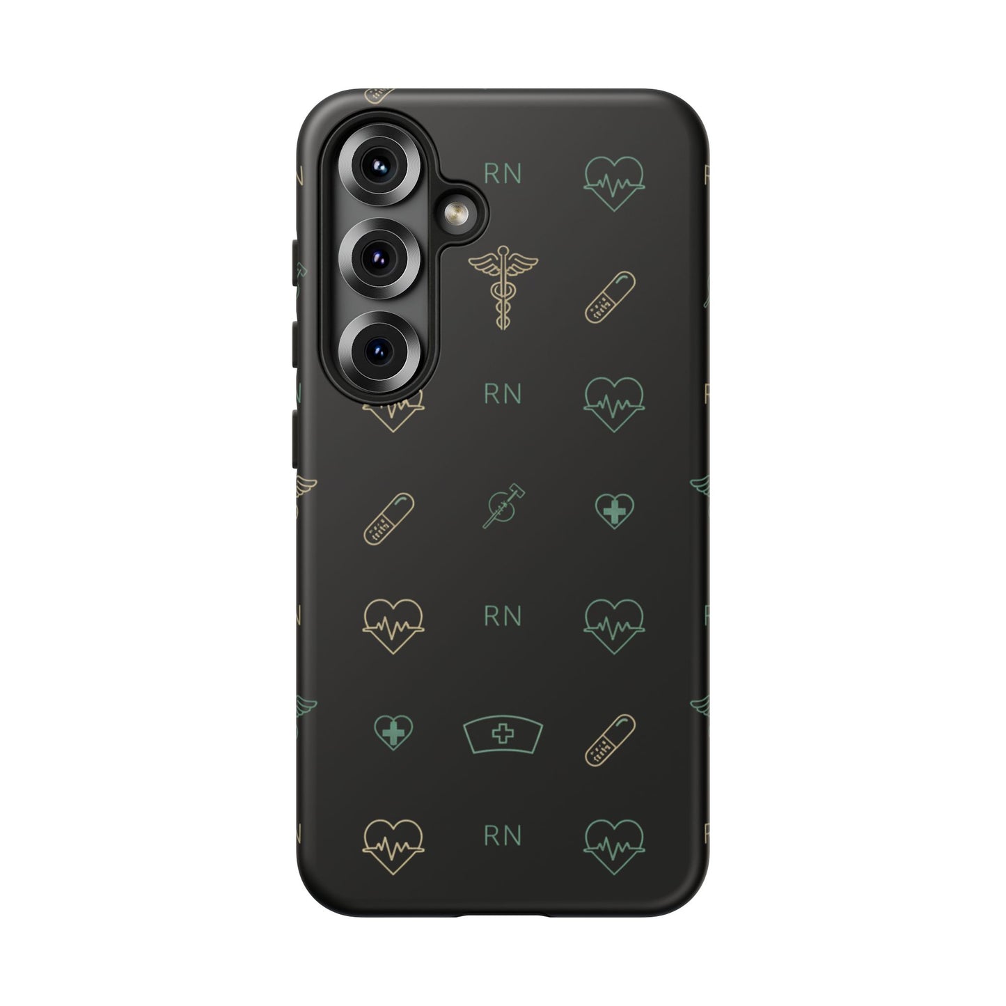 RN Nurse Phone Case – Minimal Medical Icon Pattern Healthcare Worker Tough Case