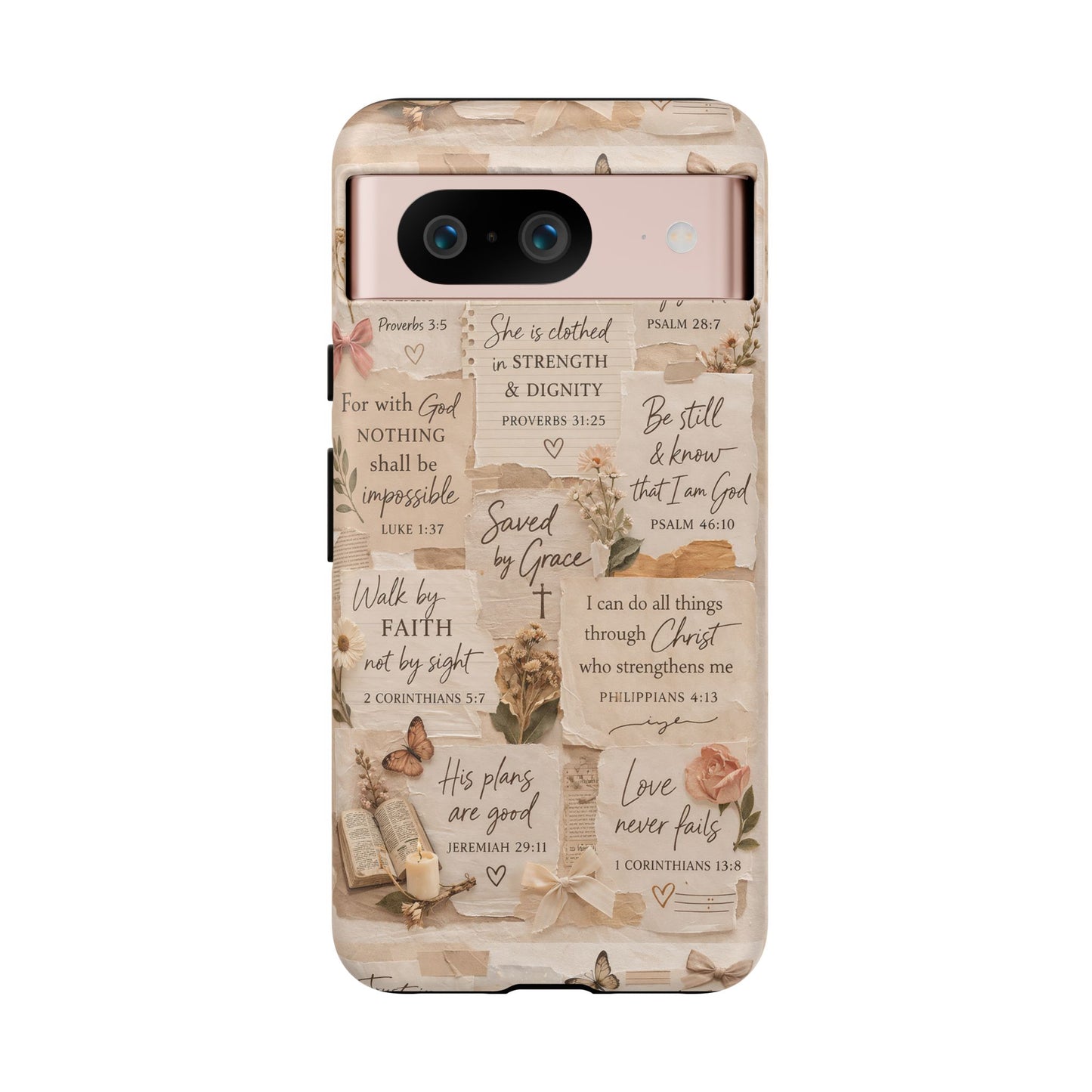 Christian Bible Verse Phone Case | Faith Scripture Aesthetic Floral Christian Case